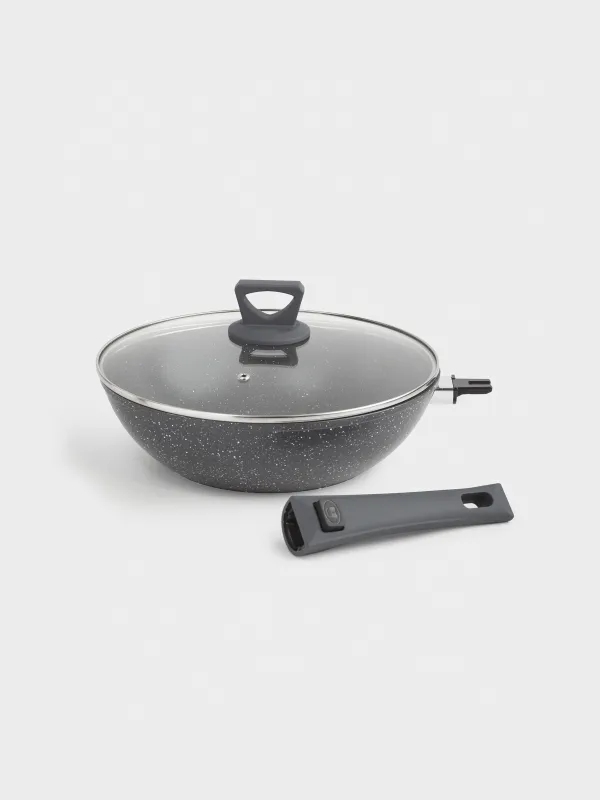 Вок, 28 см, қақпағы бар, алынбалы тұтқасы баар, жабыны бар, алюминий, Scandia, image-5