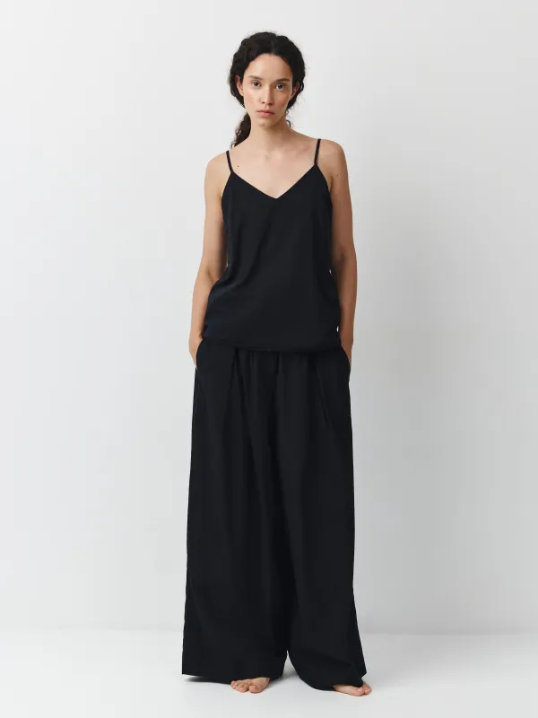 Әйелдер шалбары, үйге арналған, өлшемі XS-M, мақта, қара, Delia, image-2