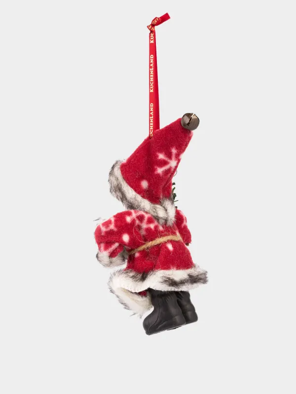 Шырша ойыншығы, 13 см, пластик/полиэстер, қызыл, Шыршасы бар үлбір киген Аяз ата, Magic time, image-2