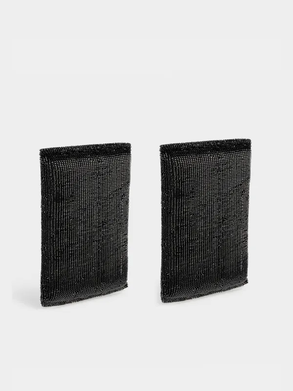 Губка для мытья посуды, 14x9 см, 2 шт, пластиковое волокно/поролон, черная, Black clean, image-0