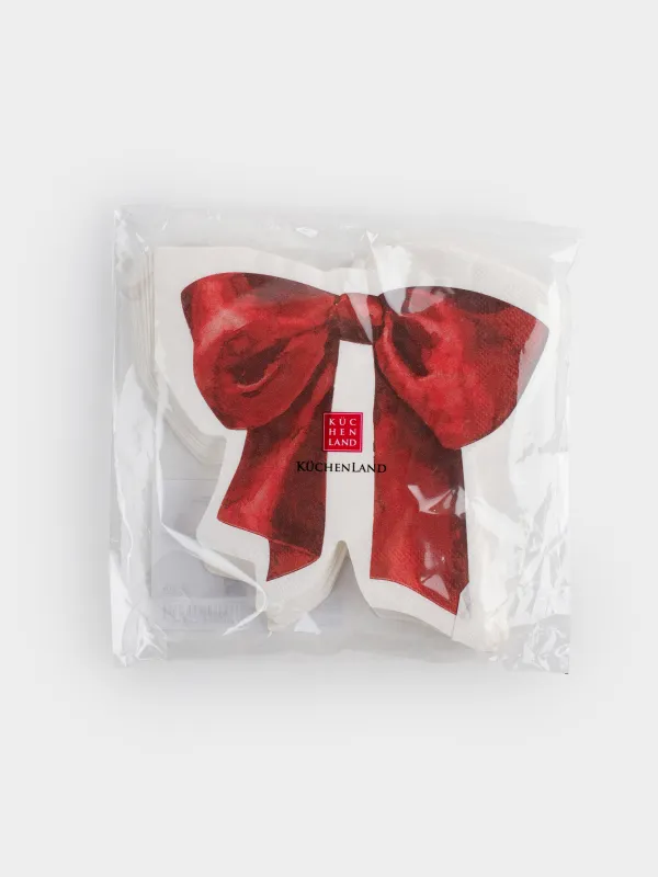 Қағаз майлықтар, 30х30 см, 20 дана, пішінді, сұр, Қызыл бантик, Christmas traditions, image-4