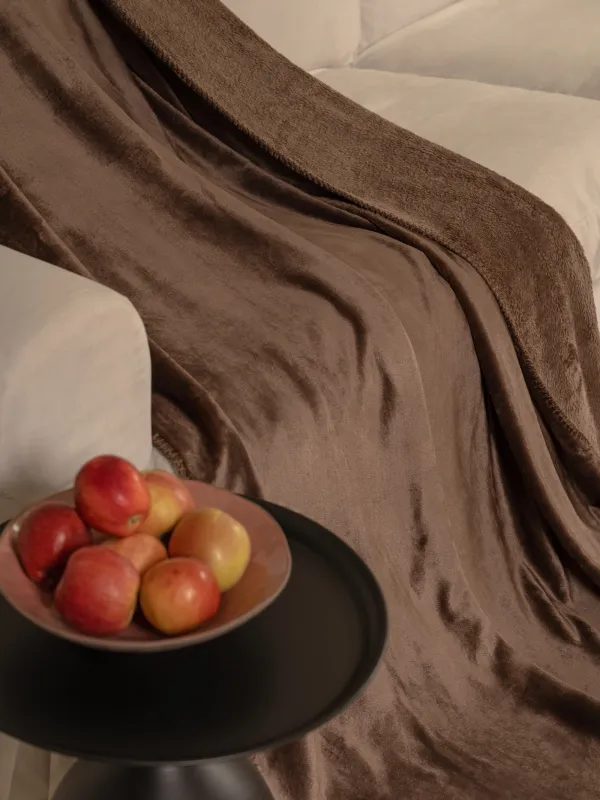 Плед, 140х190 см, фланель, коричневый, Flannel, image-2