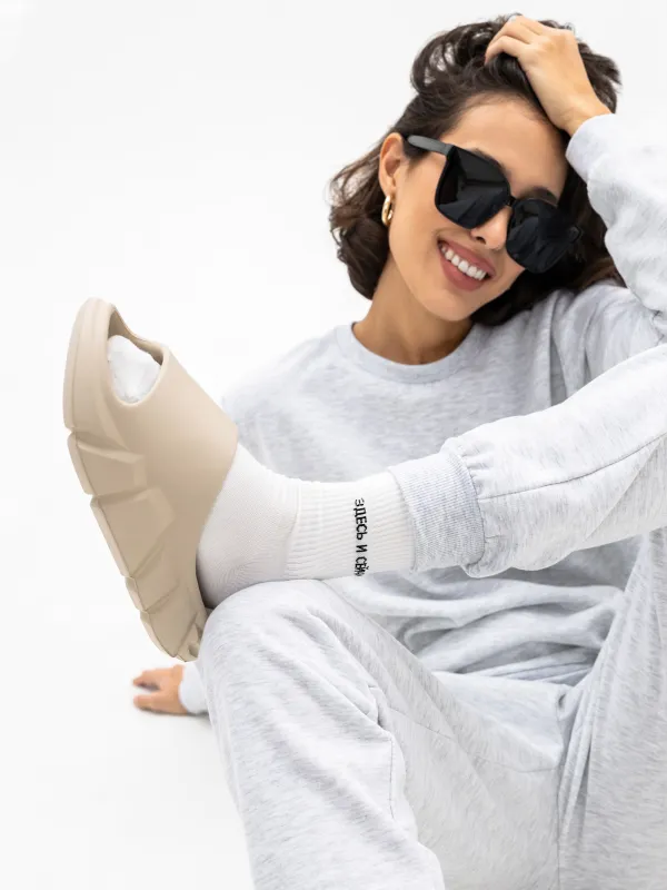 Носки женские, белые, Slogan, image-2