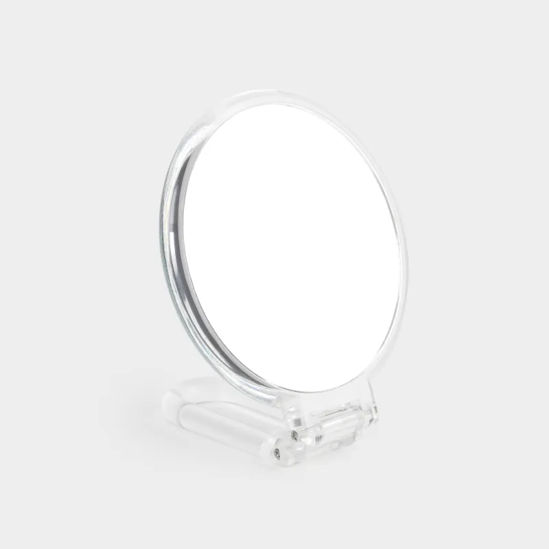 Үстел айнасы, 23x13 / 11 см, екі жақты, жиналмалы, тірек-тұтқа, пластик, дөңгелек, Messa