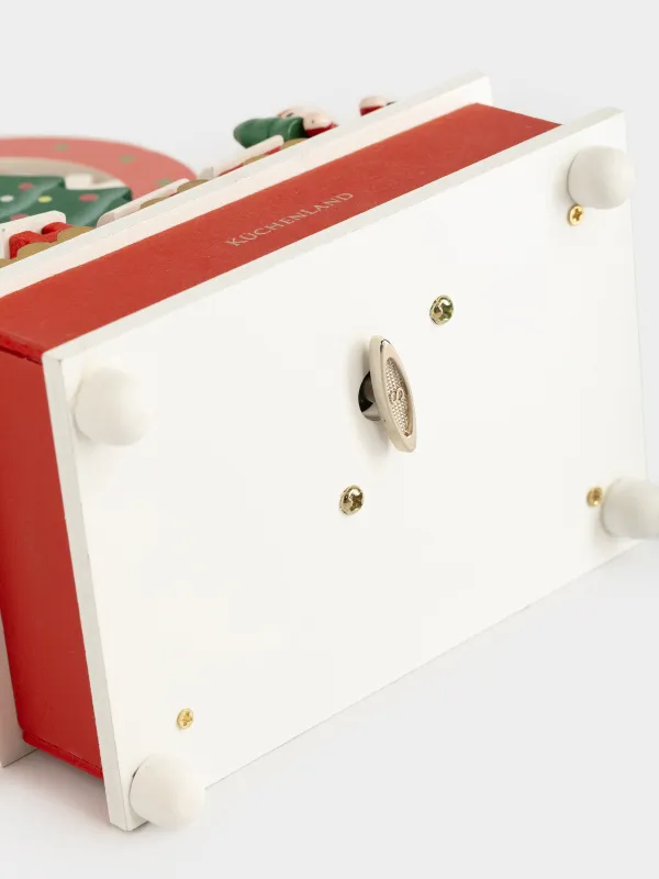 Статуэтка музыкальная, 20 см, заводная, МДФ, красно-белая, Карусель-елка, Christmas style, image-5