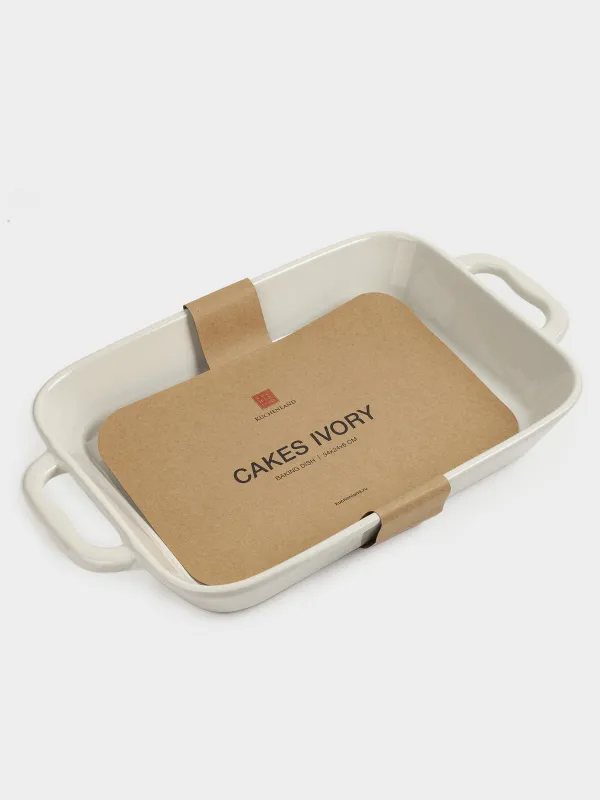 Форма для запекания, 34х24 см, керамика, прямоугольная, молочная, Cakes ivory, image-9