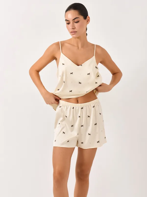 Әйелдер шорттары, үйге арналған, өлшемі S, полиэстер/эластан, сүт түстес, Жылқы, Luanne, image-0