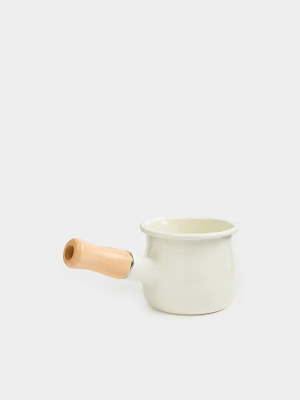 Турка, 550 мл, эмальданған металл/ағаш, сүт түстес, Nostalgia, image-1