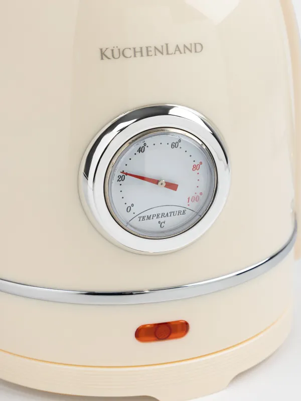 Чайник электрический, 1,5 л, 1350 Вт, сталь/пластик, молочный, Vintage kitchen, image-2