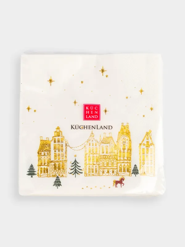 Салфетки бумажные, 21х21 см, 20 шт, Snow sparks, image-3