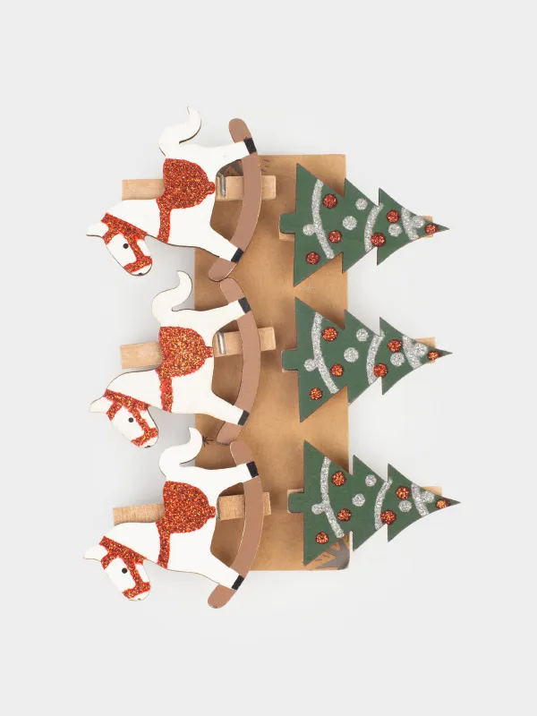 Клипса декоративная, 5 см, дерево, Figure wood, image-3