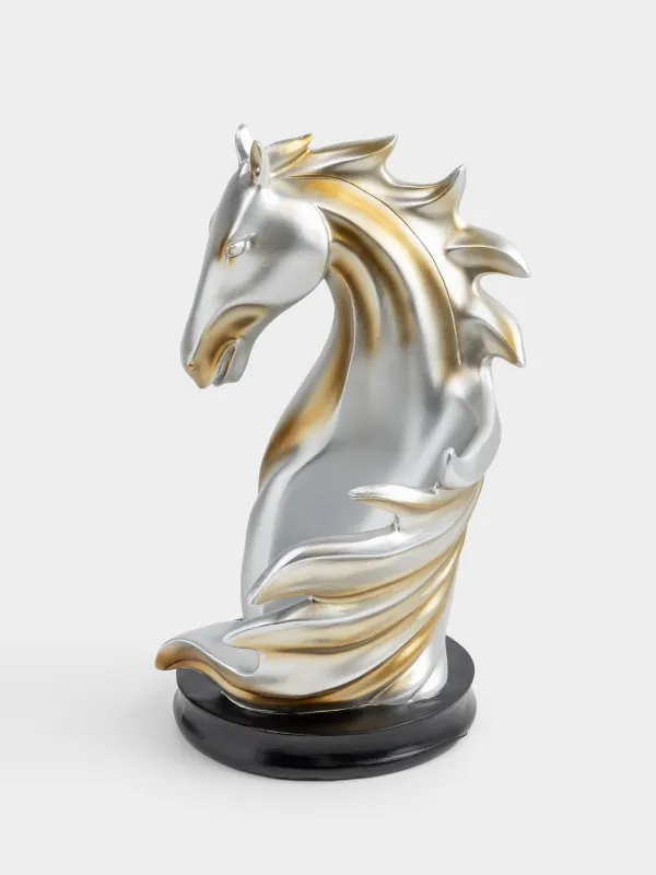 Бөтелке тұғыры, 14х25 см, полирезин, алтын-қара, Жылқы, Horse color, image-0