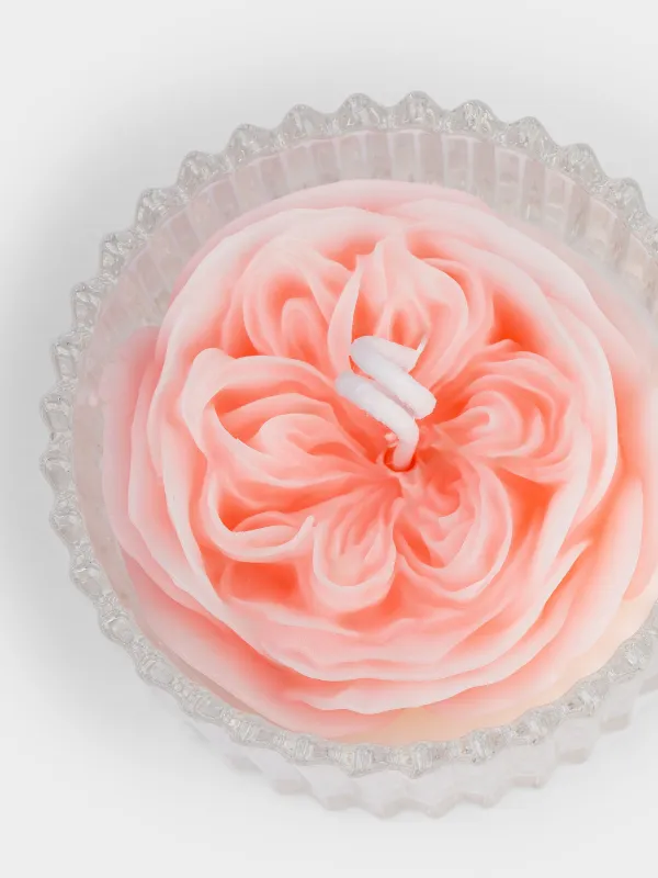 Хош иісті шам, 6х9 см, шам ұстағышта, қақпағы бар, шыны, Blue Bell, Раушан, Rose, image-4