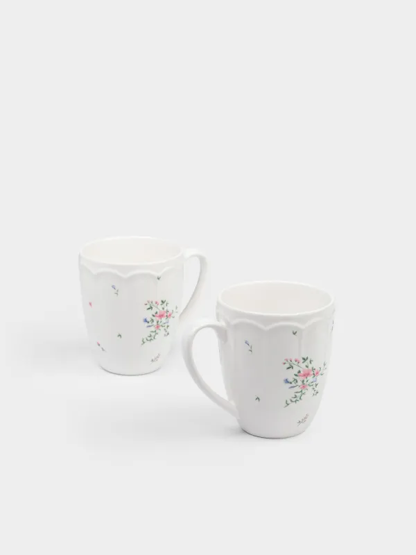 Саптыаяқ, 380 мл, 2 дана, фарфор N, ақ, Нәзік гүлдер, El floria, image-4