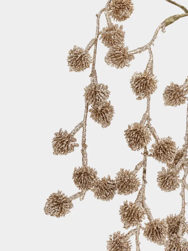 Ветка декоративная, 60 см, пластик, Золотистые шишки, Sparkle decor, image-3