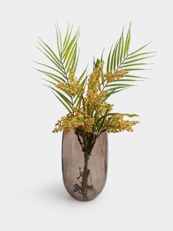 Гүл вазасы, 26 см, шыны, қоңыр, Кракелюр, Ice, image-7