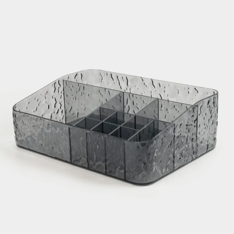 Косметикаға арналған органайзер, 24х17 см, 11 бөлім, пластик, сұр, Renaissance clear, image-2