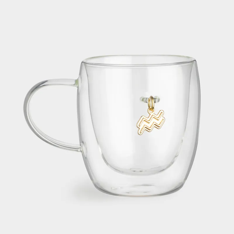 Саптыаяқ, 280 мл, шыны Б/металл, алтын түстес аспасы бар, Суқұйғыш, Air figure zodiac