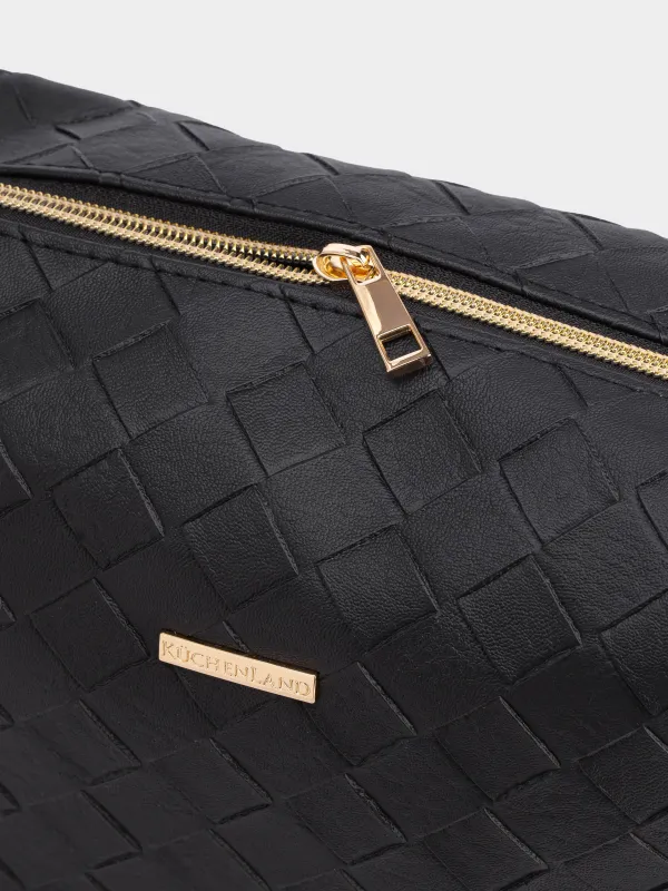 Косметикалық сөмке, 27х17 см, полиуретан, қара, Sennit, image-1