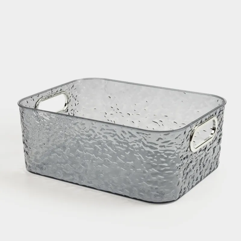 Жәшік-органайзер, 27х21х10 см, шаруашылық, тұтқалары бар, пластик, сұр, Renaissance clear, image-4