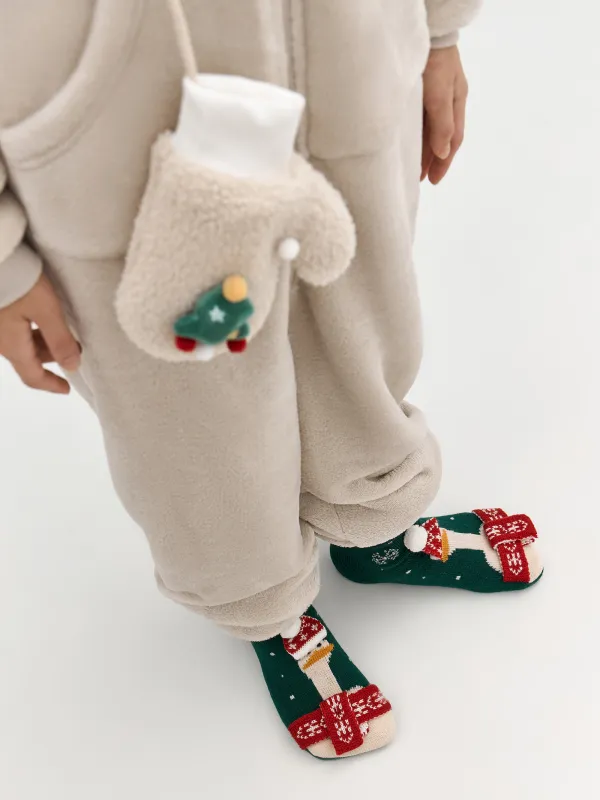 Әйелдер шұлықтары, үйге арналған, өлшемі 39-41, акрил/полиэстер, жасыл, Қалпақ киген қаз, Hot winter, image-4