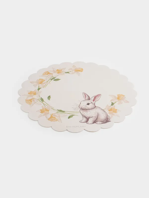 Аспаптарға арналған майлық, 38 см, ПВХ, пішінді, сүт түстес, Қоян және нәркестер, Rock print, image-4