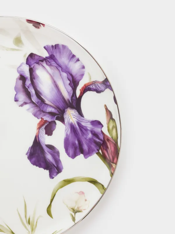 Тарелка закусочная, 24 см, 2 шт, фарфор F, с серебристым кантом, Ирис, Antarctica Flowers, image-2