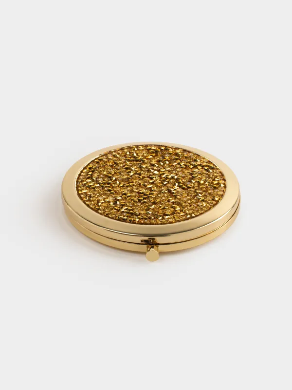 Қалта айнасы, 7 см, екі жақты, болат, алтын түстес, Жылтыр, Actress, image-2