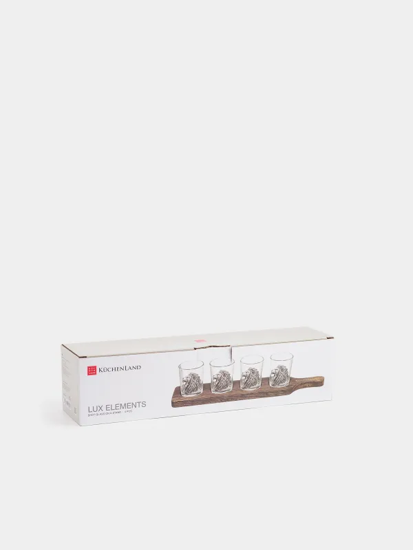 Стопка для водки, 4 шт, на подставке, Lux elements decor, image-5