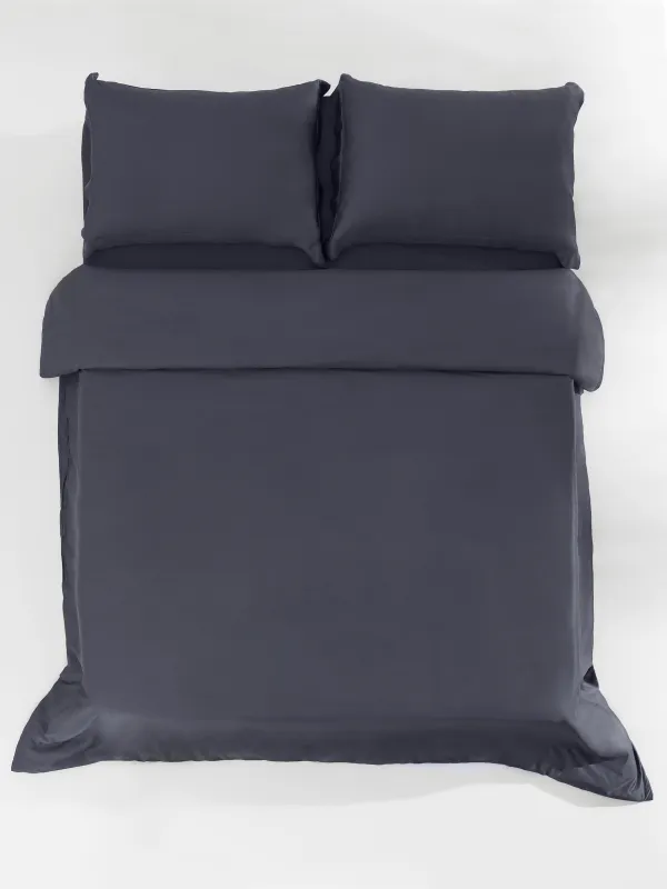 Төсек жабдықтарының жиынтығы, еуро, бамбук, қара көк, Pure bamboo, image-0