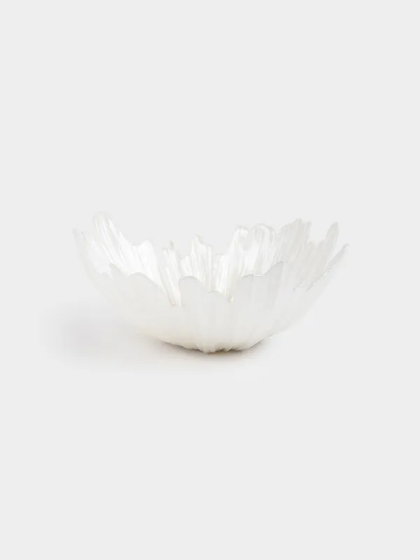 Жеміс вазасы, 32х14 см, шыны Р, сүт түстес/шампан, Verge, image-0