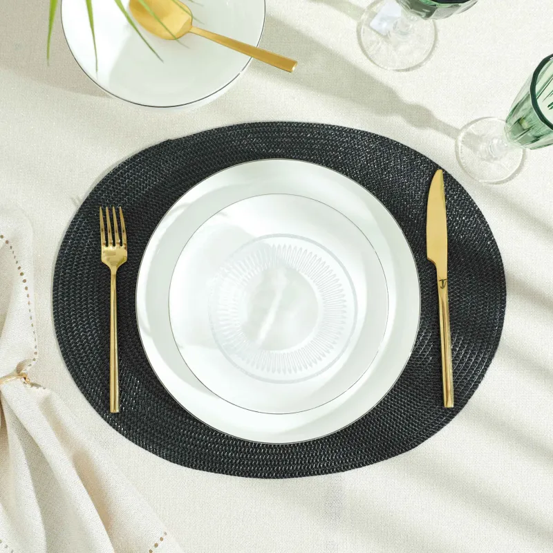 Аспаптардың астына қойылатын майлық, 30х45 см, полиэстер, сопақ, қара, Circle shine, image-1