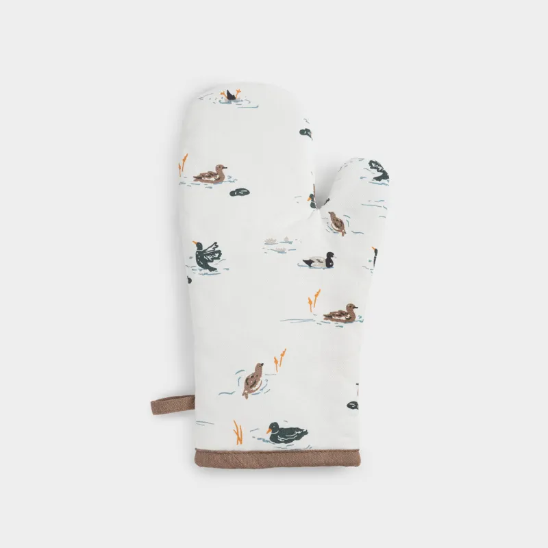 Ыдыс ұстағыш-қолғап, 17х33 см, сүт түстес, Үйректер, Ducks in pond