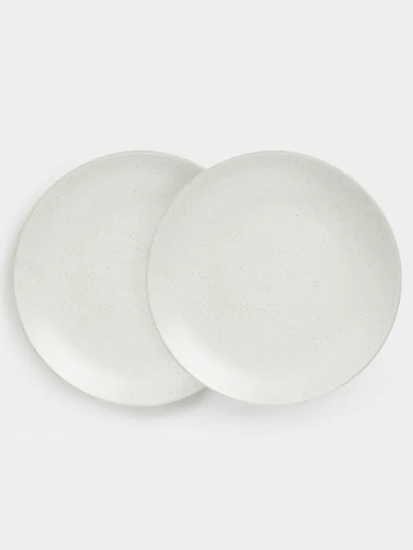 Түскі ас тәрелкесі, 27 см, 2 дана, керамика, сүт түстес, дақты, Particle, image-0