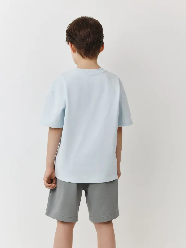 Балалар футболкасы, 98 см, ұлдарға арналған, мақта, көгілдір, Doroteo, image-4