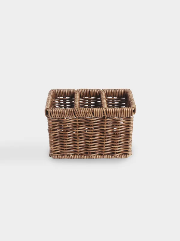 Ас құралдарына арналған тұғыр, 10х14 см, 3 бөлім, ротанг, қоңыр, Blendy, image-1