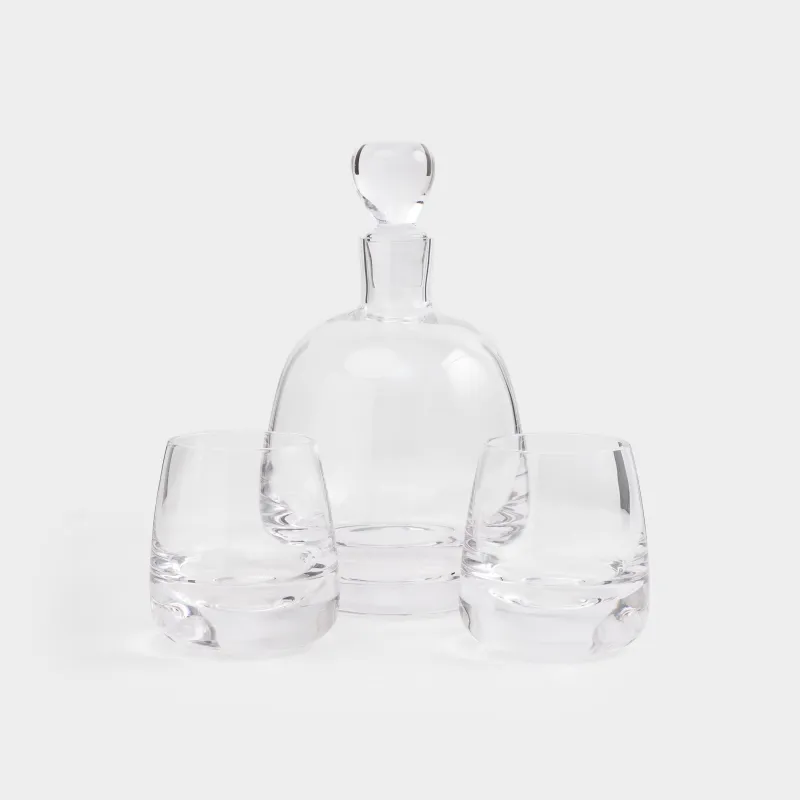 Виски жинағы, 2 адам, 3 зат, графин/стақандар, шыны, Clear, image-0