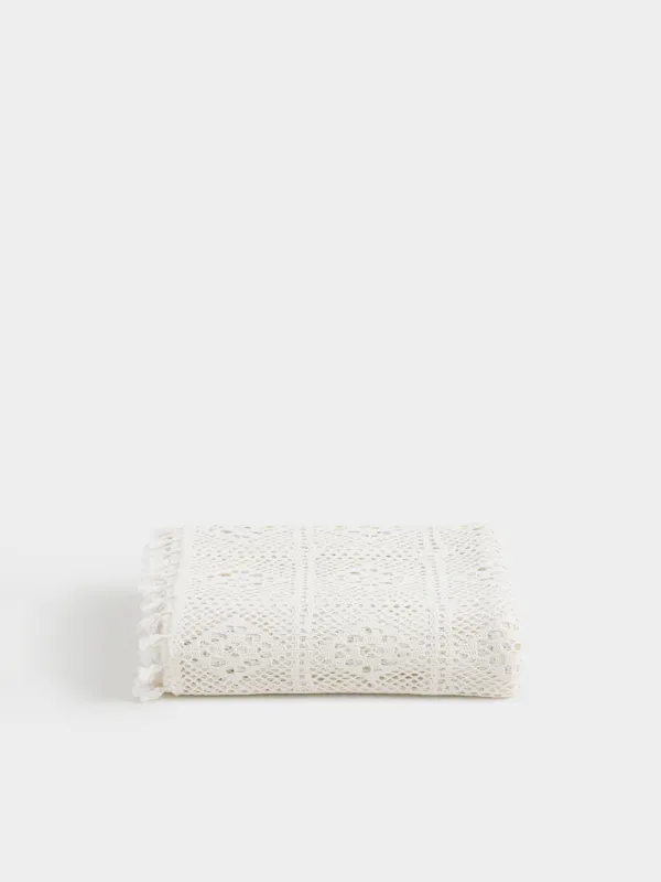 Скатерть, 160х160 см, с кисточками, Ажурный узор, Tracery, image-6