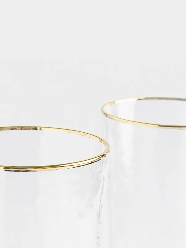 Бокал для вина, 2 шт, с золотистым кантом, Ripply gold, image-3