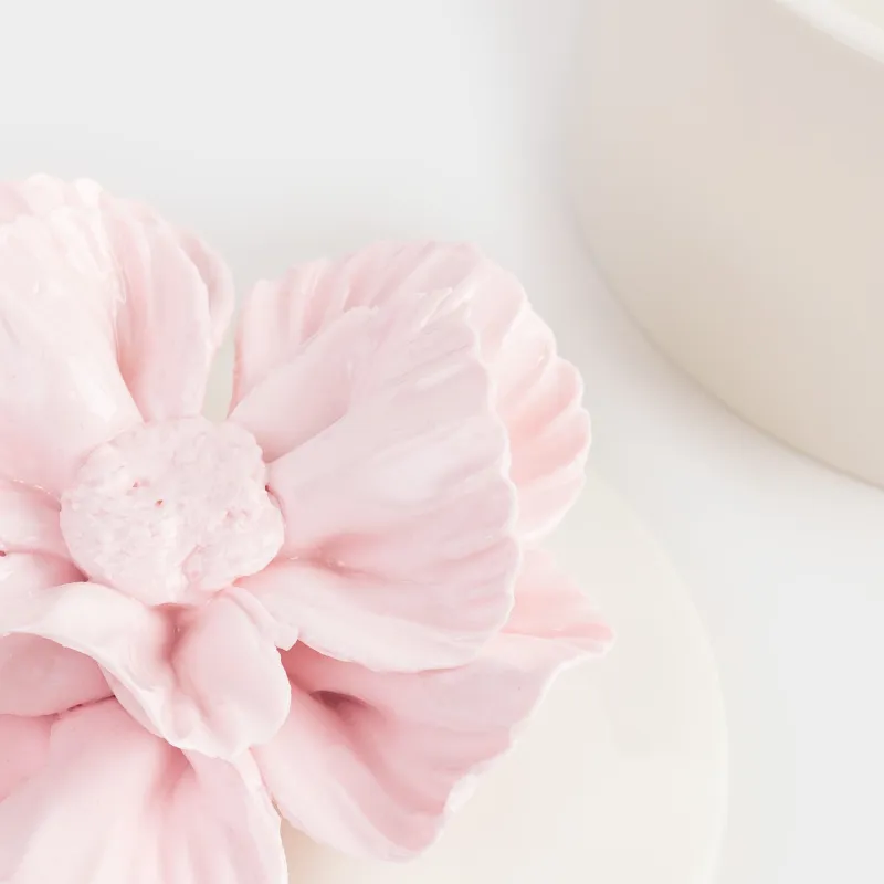 Зергерлік қорап, 11х9 см, керамика, сүт түстес, Гүл, Rose, image-2