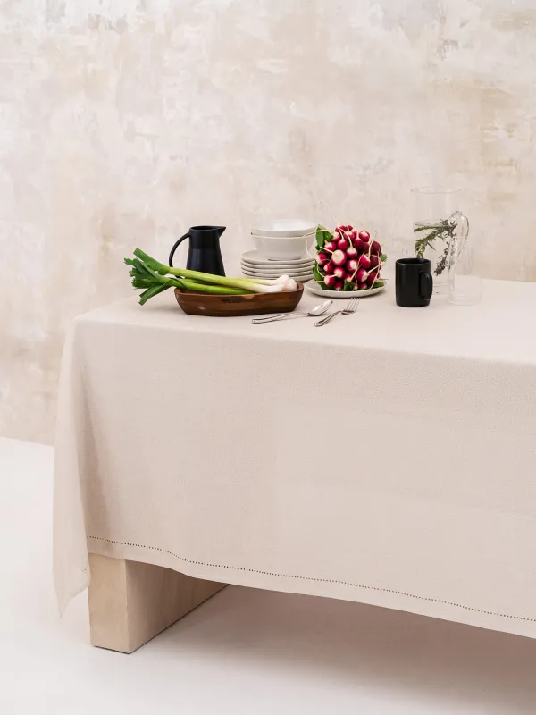 Дастархан, 170х250 см, полиэстер, күміс Крем, Hemstitch, image-6
