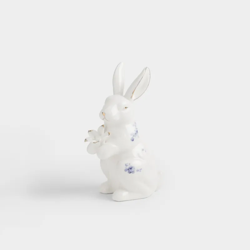 Мүсінше, 13 см, фарфор P, ақ және алтын түстес, Гүлі бар қоян, Tradition Easter