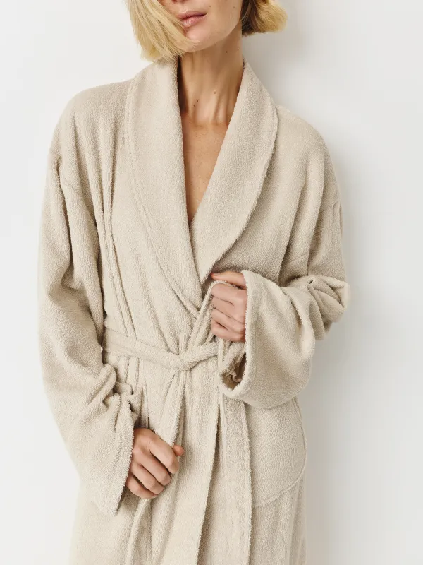Халат домашний с длинным рукавом, бежевый, Aravina, image-2