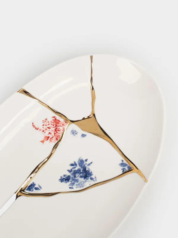 Тағам, 30х18 см, Фарфор N, сопақ, АҚ және алтын, тілек, Revival, image-2