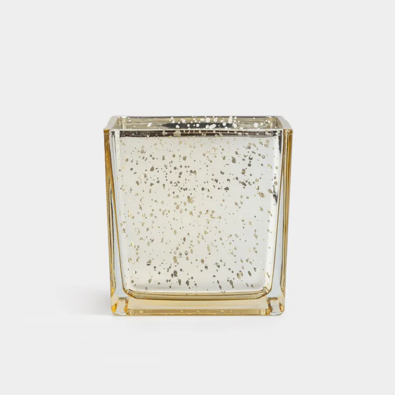 Шам ұстағыш, 10 см, шай шамына арналған, шыны, қоңыр-күміс, Жылқылар, Horses art