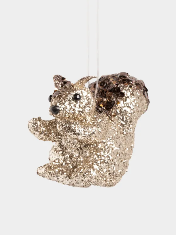 Шырша ойыншығы, 10 см, пластик, жылтырақтары бар, шампан, пайеткалары бар тиін, Figure sparkle, image-2