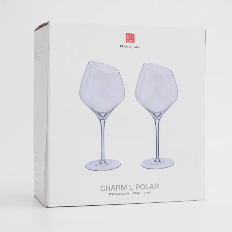 Бокал для красного вина, 560 мл, 2 шт, кристальное стекло, перламутр, Charm L polar, image-4