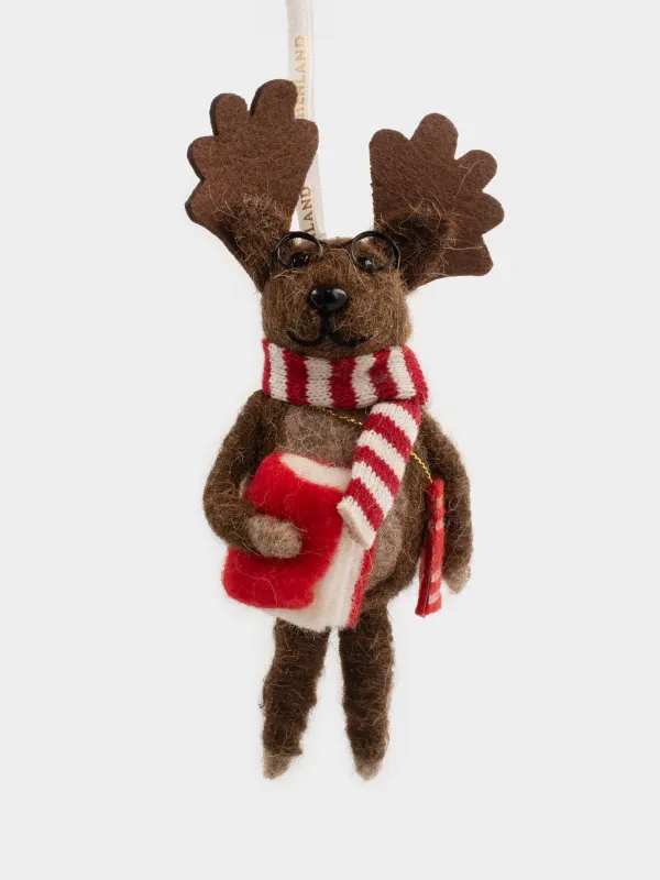 Шырша ойыншығы, 10х15 см, полиэстер, қоңыр, Бұғы, Figure Christmas Fuzz, image-0