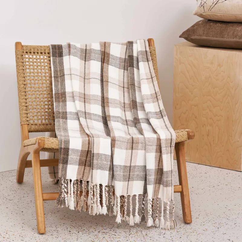 Жамылғы, 130х170 см, шашағы бар, шенилл, сарғылт-қоңыр-қоңыр, Тор, Hazel