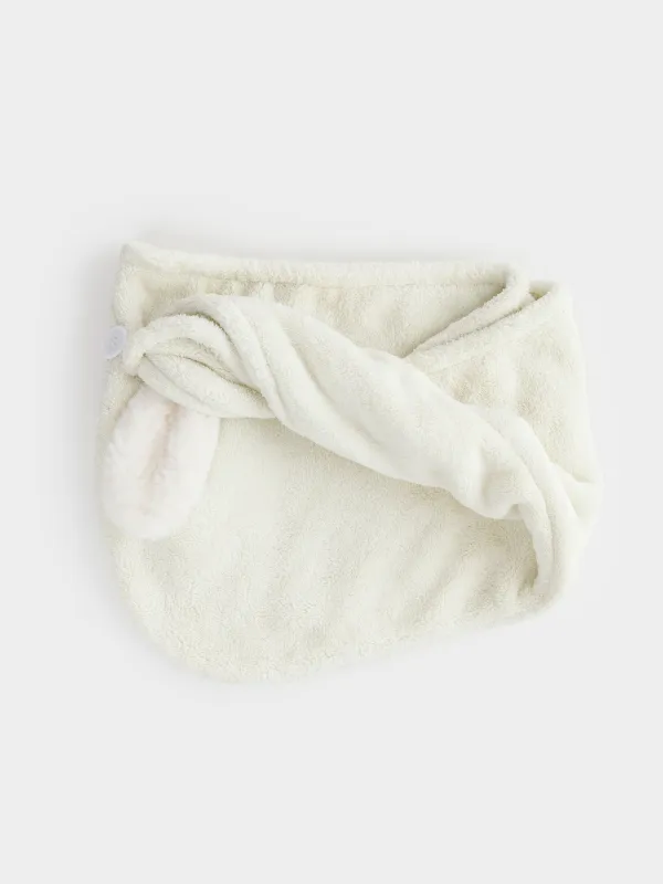 Полотенце-тюрбан для волос, детское, 53х24 см, флис, бежевое, Ушки, Teddy, image-0